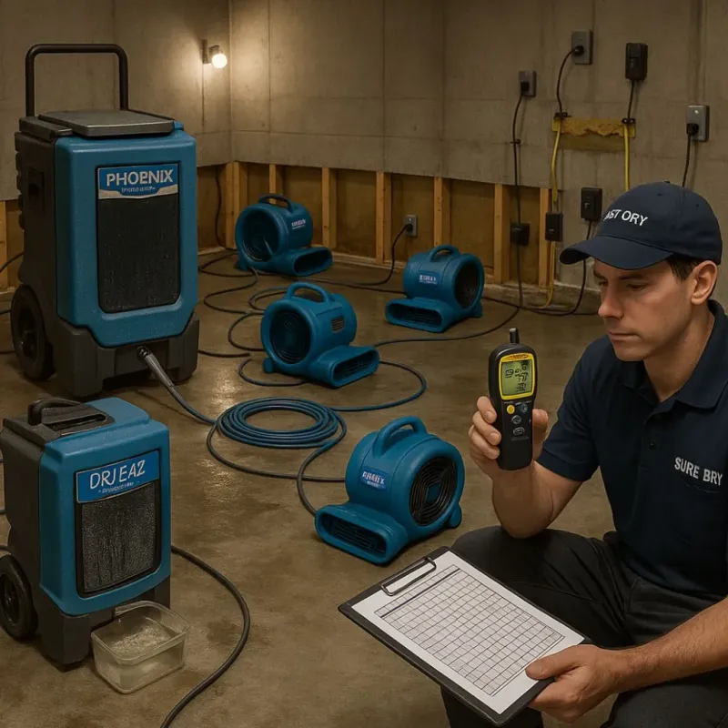 Structural Drying and Dehumidification process in Washington, IA